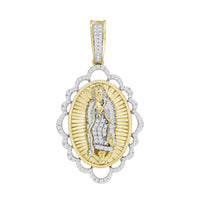 MEN'S CHARM PENDANT 0.20CT ROUND DIAMOND 10K YELLOW GOLD