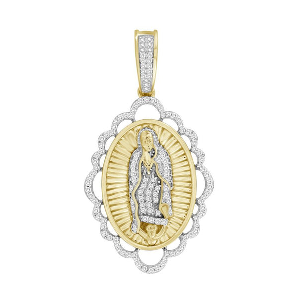 MEN'S CHARM PENDANT 0.20CT ROUND DIAMOND 10K YELLOW GOLD