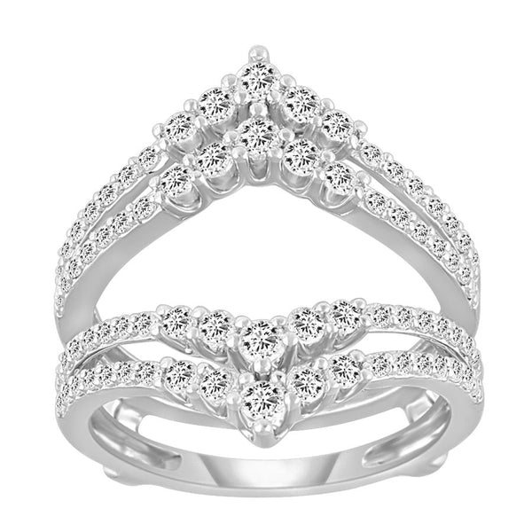 LADIES RING 1.00CT ROUND DIAMOND 14K WHITE GOLD (SI QUALITY)