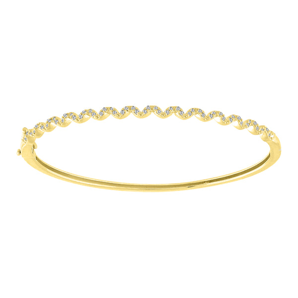 LADIES  BRACELET 0.33CT ROUND DIAMOND 10K YELLOW GOLD