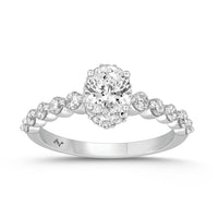 LADIES RING 1.25CT ROUND/OVAL DIAMOND 14K WHITE GOLD