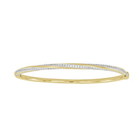 LADIES BANGLE 1.00CT ROUND DIAMOND 14K YELLOW GOLD