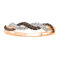 LADIES  RING 0.25CT ROUND/DARK BROWN DIAMOND 14K ROSE GOLD