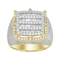 MEN'S RING 2.00CT ROUND DIAMOND 10K YELLOW GOLD