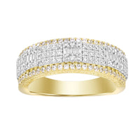 MEN'S BAND 1.00CT ROUND/BAGUETTE DIAMOND 14K YELLOW GOLD