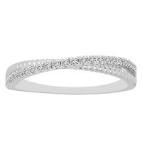 LADIES BAND 0.15CT ROUND DIAMOND 14K WHITE GOLD