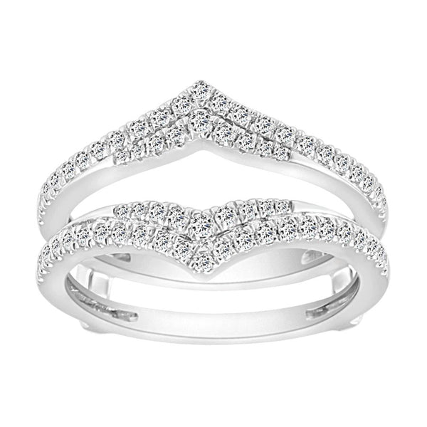 LADIES WRAP RING 0.50CT ROUND DIAMOND 14K WHITE GOLD