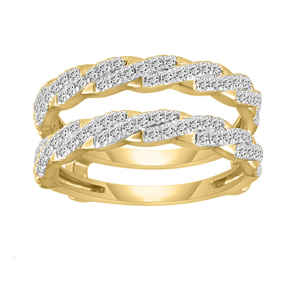 LADIES WRAP RING 0.50CT ROUND DIAMOND 14K YELLOW GOLD (SI QUALITY)