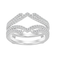 LADIES WRAP RING 0.50CT ROUND DIAMOND 14K WHITE GOLD