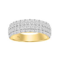 MEN'S  BAND 1.50CT ROUND/BAGUETTE DIAMOND 14K YELLOW GOLD