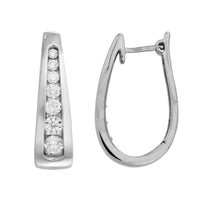LADIES EARRINGS 0.25CT ROUND DIAMOND 14K WHITE GOLD