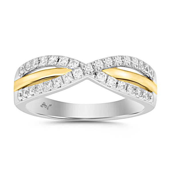 LADIES BAND 0.35CT ROUND DIAMOND 14K YELLOW GOLD (SI QUALITY)