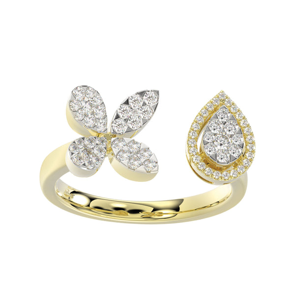 LADIES RING 0.45CT ROUND DIAMOND 14K YELLOW GOLD