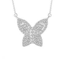 LADIES BAND 1.00CT ROUND/BAGUETTE DIAMOND 14K WHITE GOLD