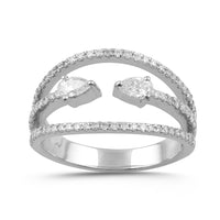 LADIES BAND 0.75CT ROUND/PEAR DIAMOND 14K WHITE GOLD