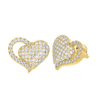 LADIES EARRING 0.75CT ROUND DIAMOND 14K YELLOW GOLD