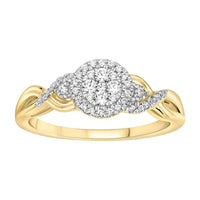 LADIES RING 0.20CT ROUND DIAMOND 14K YELLOW GOLD