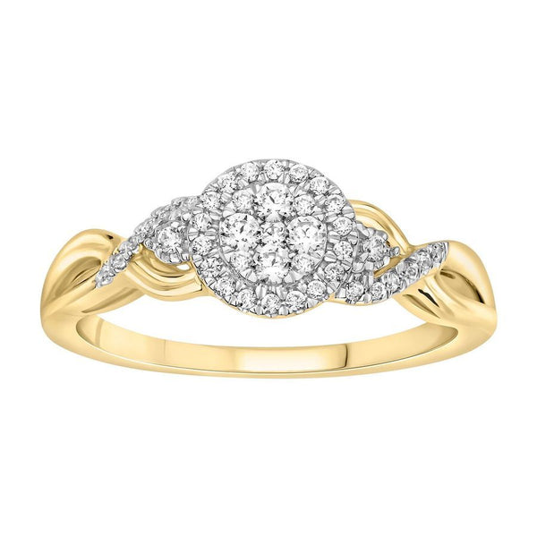 LADIES RING 0.20CT ROUND DIAMOND 14K YELLOW GOLD