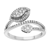 LADIES RING 0.50CT ROUND DIAMOND 14K WHITE GOLD