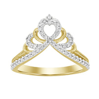 LADIES RING 0.25CT ROUND DIAMOND 10K YELLOW GOLD