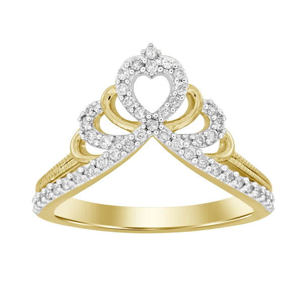 LADIES RING 0.25CT ROUND DIAMOND 10K YELLOW GOLD