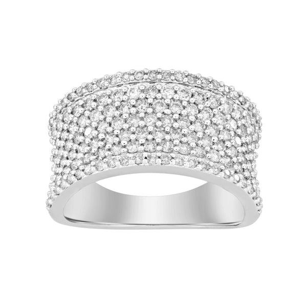 LADIES RING 1.25CT ROUND DIAMOND 10K WHITE GOLD