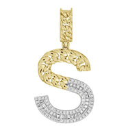 MEN'S CHARM PENDANT 0.25CT ROUND DIAMOND 10K YELLOW GOLD