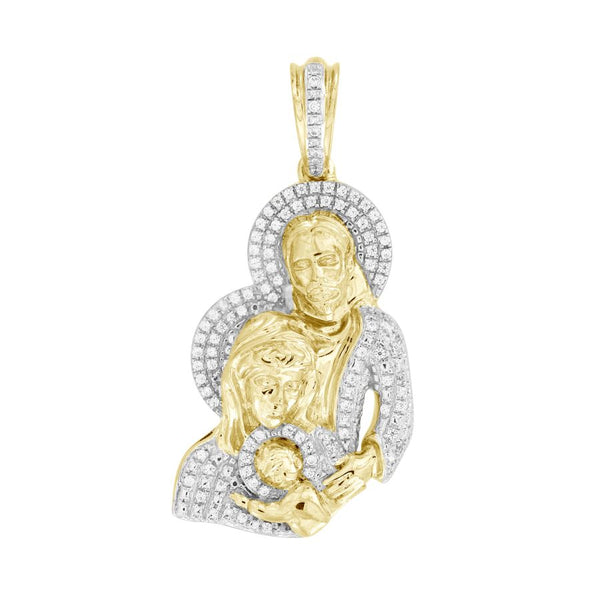 MEN'S CHARM 0.25CT ROUND DIAMOND 10K YELLOW GOLD