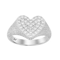 LADIES  RING 1.00CT ROUND DIAMOND 10K WHITE GOLD