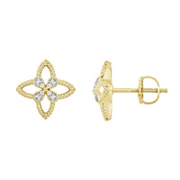 LADIES EARRING 0.20CT ROUND DIAMOND 14K YELLOW GOLD