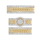 LADIES TRIOS SET 1.50CT ROUND DIAMOND 10K YELLOW GOLD