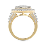 LADIES RING 1.00CT ROUND/BAGUETTE DIAMOND 10K YELLOW GOLD