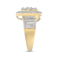 LADIES RING 1.00CT ROUND/BAGUETTE DIAMOND 10K YELLOW GOLD