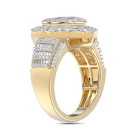 LADIES RING 1.00CT ROUND/BAGUETTE DIAMOND 10K YELLOW GOLD
