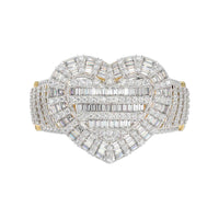LADIES RING 1.00CT ROUND/BAGUETTE DIAMOND 10K YELLOW GOLD