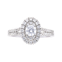 LADIES BRIDAL SET 1.00CT ROUND DIAMOND 14K WHITE GOLD (CENTER STONE 0.40CT ROUND DIAMOND)