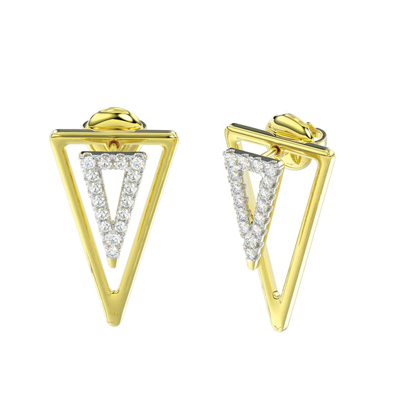 LADIES  EARRINGS 0.25CT ROUND DIAMOND 14K YELLOW GOLD