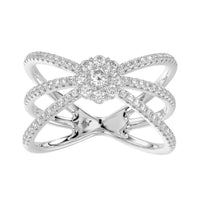 LADIES RING 0.50CT ROUND DIAMOND 14K WHITE GOLD  