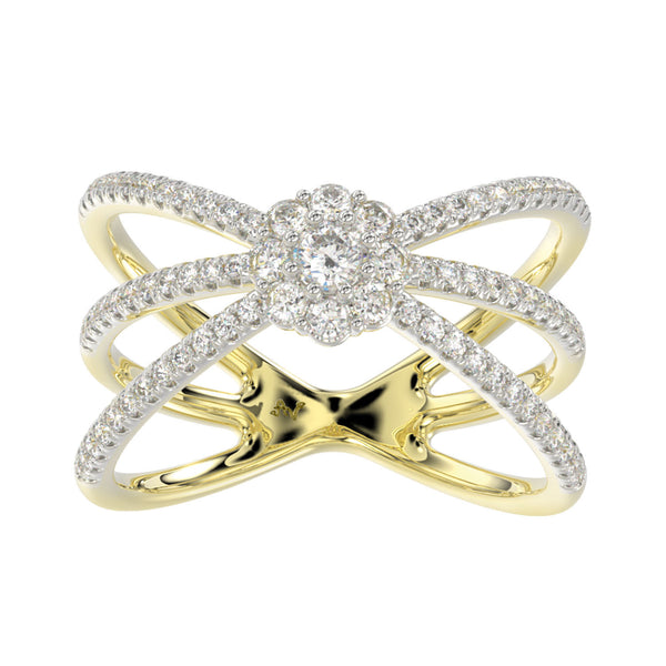 LADIES RING 0.50CT ROUND DIAMOND 14K YELLOW GOLD