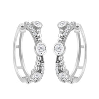 LADIES  EARRINGS 0.50CT ROUND DIAMOND 14K WHITE GOLD