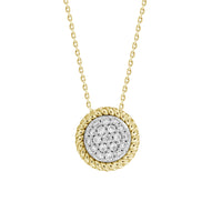 LADIES  PENDANT WITH CHAIN 0.25CT ROUND DIAMOND 14K YELLOW GOLD