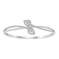 LADIES BANGLE 0.75CT ROUND DIAMOND 14K WHITE GOLD