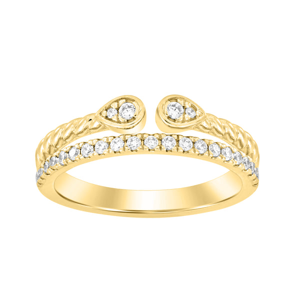 LADIES RING 0.25CT ROUND DIAMOND 14K YELLOW GOLD