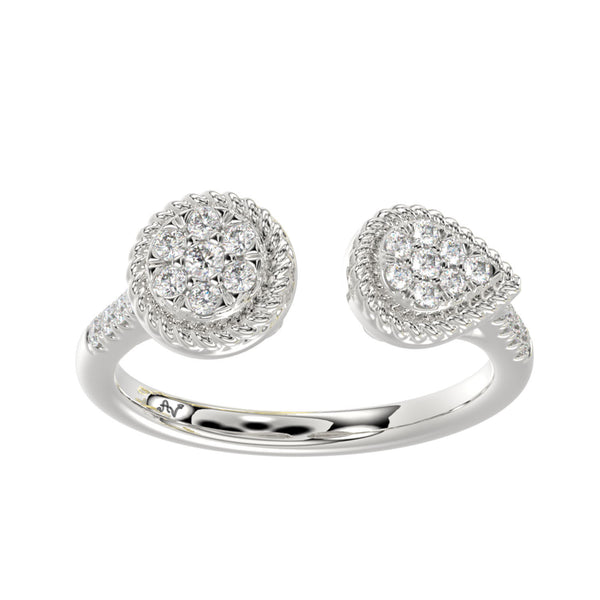 LADIES RING 0.25CT ROUND DIAMOND 14K WHITE GOLD