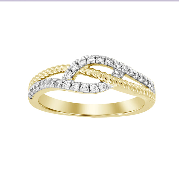 LADIES RING 0.25CT ROUND DIAMOND 14K YELLOW GOLD