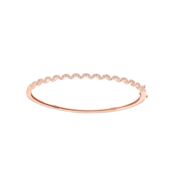 LADIES BANGLE 0.33CT ROUND DIAMOND 14K ROSE GOLD