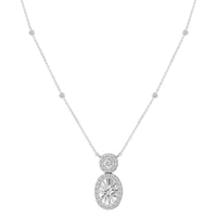 LADIES NECKLACE 0.50CT ROUND DIAMOND 14K WHITE GOLD (SI QUALITY)