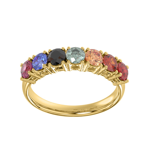 LADIES RING 1.55CT ROUND DIAMOND 14K YELLOW GOLD  (COLOUR STONE MIX-1.55CT)