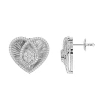 LADIES EARRING 0.33CT ROUND DIAMOND 14K WHITE GOLD  