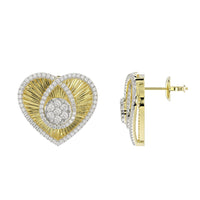 LADIES EARRING 0.33CT ROUND DIAMOND 14K YELLOW GOLD